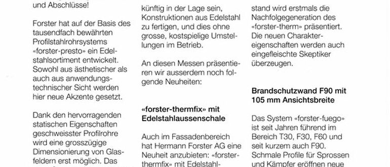 Forster 1993 presto Edelstahl