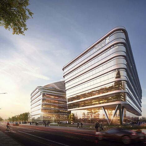 thermfix vario Fassaden and unico Türen - United Imaging Smart Medical Campus, Shanghai located in Shanghai, China